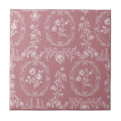 Antikes Rokoko-Blumen-Blumenmuster Fliese (Vorderseite)