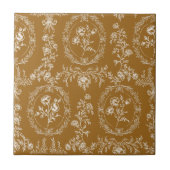 Antikes Rokoko-Blumen-Blumenmuster Fliese (Vorderseite)