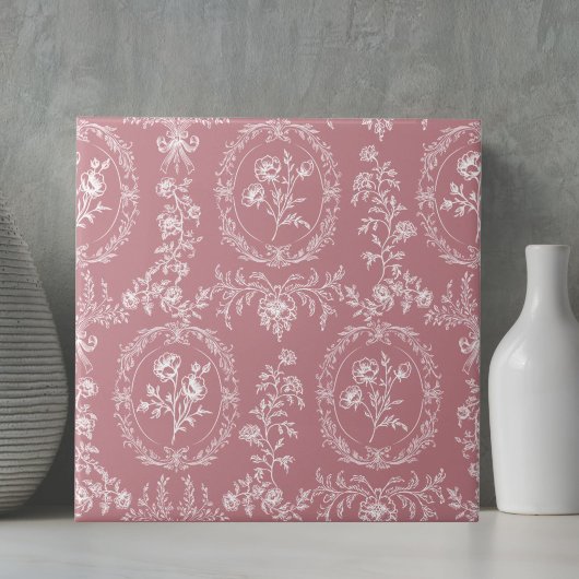 Antikes Rokoko-Blumen-Blumenmuster Fliese