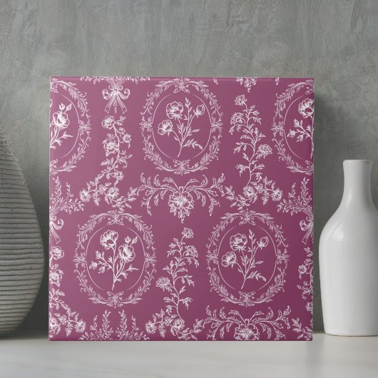 Antikes Rokoko-Blumen-Blumenmuster Fliese