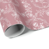 Antikes Rokoko-Blumen-Blumenmuster Geschenkpapier (Rolleneckpunkt)