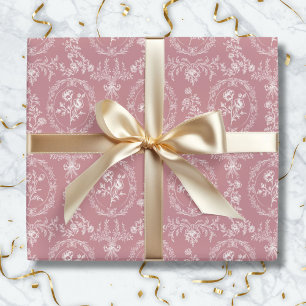 Antikes Rokoko-Blumen-Blumenmuster Geschenkpapier