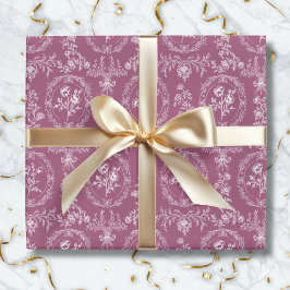 Antikes Rokoko-Blumen-Blumenmuster Geschenkpapier