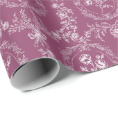 Antikes Rokoko-Blumen-Blumenmuster Geschenkpapier (Rolleneckpunkt)