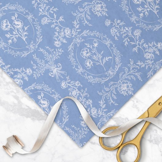 Antikes Rokoko-Blumen-Blumenmuster Seidenpapier