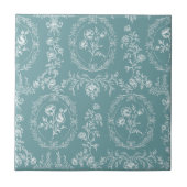 Antikes Rokoko-Blumenmuster Fliese (Vorderseite)