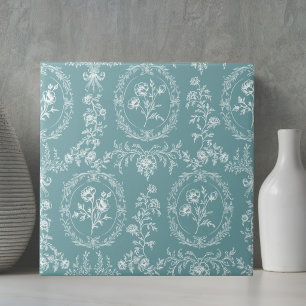 Antikes Rokoko-Blumenmuster Fliese