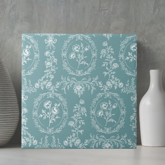 Antikes Rokoko-Blumenmuster Fliese
