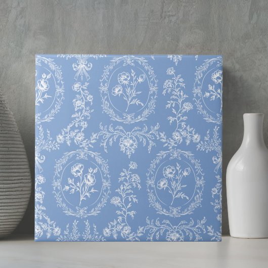 Antikes Rokoko-Blumenmuster Fliese