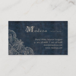 Antikes Rolle-Visitenkarte-Innenarchitektur-Blau Visitenkarte