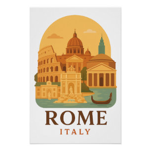 Antikes Rom Italien Reise Colosseum & Pantheon  Poster