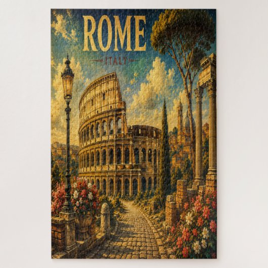 Antikes Rom Italien Reiseplakat Puzzle (Vertikal)