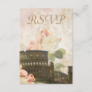 Antikes Rom Rosa Rosen Vintage RSVP-Karte RSVP Karte