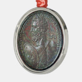 ANTIKES RÖMISCHES BRONZEmedaillon SEPTIMUS SEVERUS Silbernes Ornament (Links)