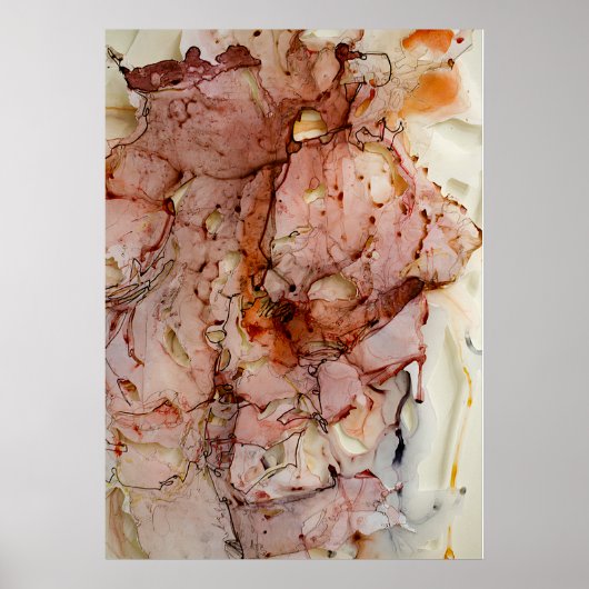 Antikes Rosa Aquarell Poster (Vorne)