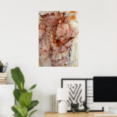 Antikes Rosa Aquarell Poster (Heimbüro)