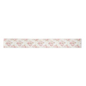 Antikes rosa Blumen-Koquette-Geschenkpapier Satinband (Vorderseite)