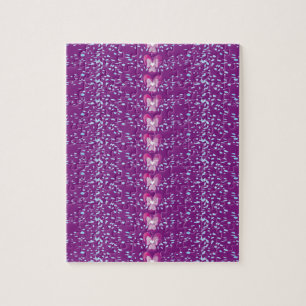 Antikes rosa Blumen-Veilchen-Tapetenmuster Puzzle