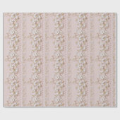 Antikes Rosa Blumenmuster Geschenkpapier (Flach)