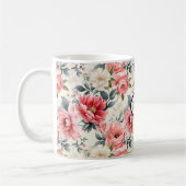 Antikes Rosa Blumenmuster Kaffeetasse (Links)