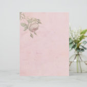 Antikes rosa Blumenpapierblatt (Stehend Vorderseite)