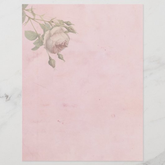 Antikes rosa Blumenpapierblatt (Vorderseite)