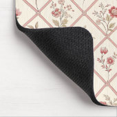 Antikes Rosa Blumenrankenmuster Mousepad (Ecke)