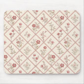 Antikes Rosa Blumenrankenmuster Mousepad (Vorne)