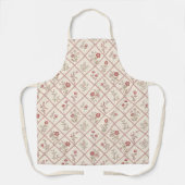 Antikes Rosa Blumenrastermuster Schürze (Vorderseite)