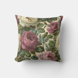 Antikes Rosa Botanisches Romantisches Chic Florale Kissen