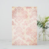 Antikes Rosa Damast Briefpapier (Stehend Vorderseite)