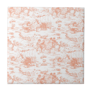 Antikes rosa französisches Toile-Flies Fliese