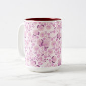 Antikes Rosa Lila Blumenmuster Tasse (Vorderseite Links)
