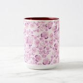 Antikes Rosa Lila Blumenmuster Tasse (Mittel)
