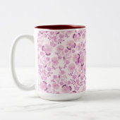 Antikes Rosa Lila Blumenmuster Tasse (Links)