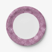 Antikes Rosa-Muster Pappteller (Vorderseite)