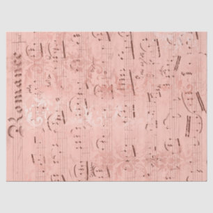 Antikes rosa Notenpapier-Decoupage-Tissue-Papier Seidenpapier
