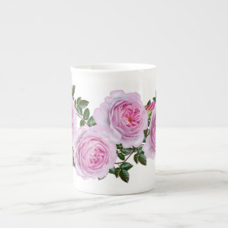 Antikes rosa Pfingstrosenmuster Porzellantasse