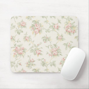 Antikes Rosa-Rosen-Cottagecore-Blumenmuster Mousepad