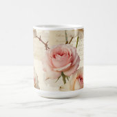 Antikes Rosa-Rosen-Schriftmuster Kaffeetasse (Mittel)