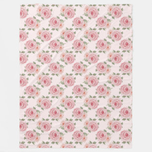 Antikes rosa Rosengarten Cottage Blumenmuster Fleecedecke