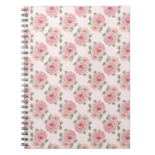 Antikes rosa Rosengarten Cottage Blumenmuster Notizblock