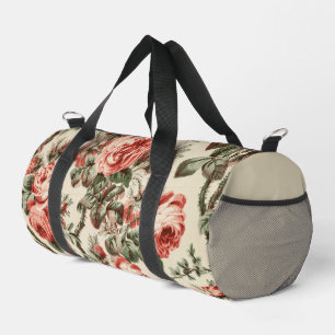 Antikes Rosa Rote Rose Botanisches Blumenmuster Duffle Bag