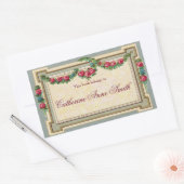 Antikes Rose-Gerahmtes Buchzeichen Rechteckiger Aufkleber (Umschlag)