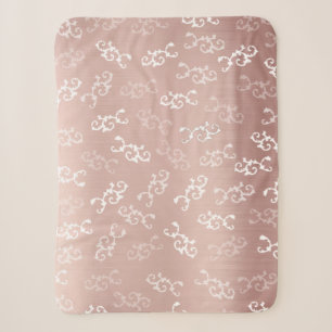 Antikes Rosen-Gold-Damaskusmuster Sherpadecke