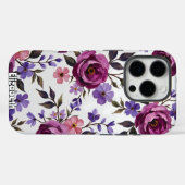 Antikes Rosen- und Knospenmuster Case-Mate iPhone Hülle (Rückseite (Horizontal))