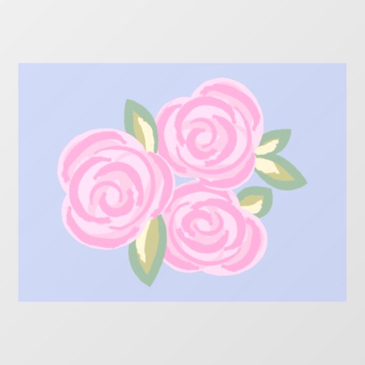 Antikes Rosenblumenmuster Fensteraufkleber (Blatt)