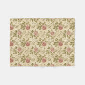 Antikes Rosenblumenmuster Fleecedecke (Vorderseite (Horizontal))