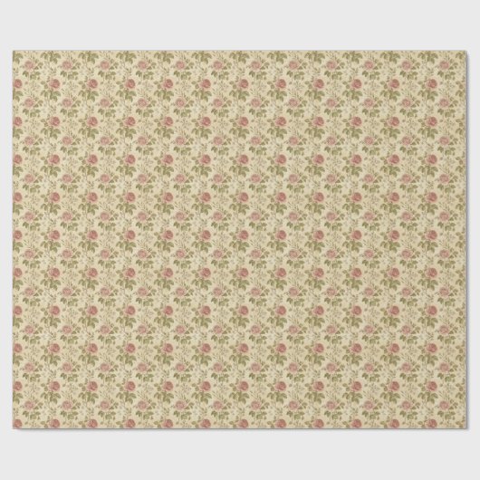 Antikes Rosenblumenmuster Geschenkpapier (Flach)