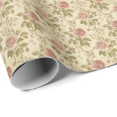 Antikes Rosenblumenmuster Geschenkpapier (Rolleneckpunkt)